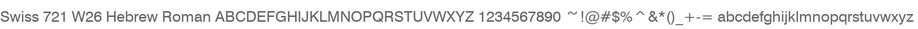 Swiss 721 W26 Hebrew Roman