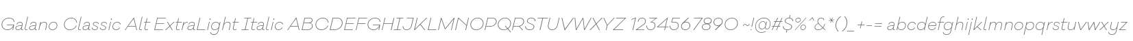 Galano Classic Alt ExtraLight Italic