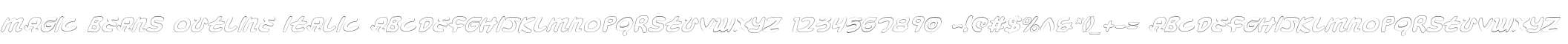 Magic Beans Outline Italic