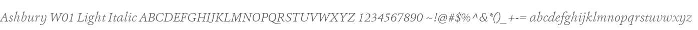 Ashbury W01 Light Italic
