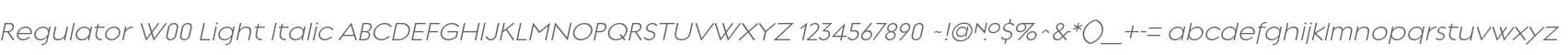 Regulator W00 Light Italic