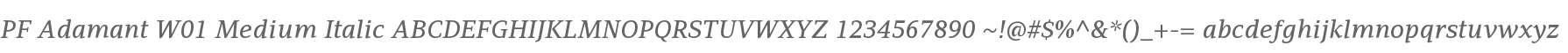 PF Adamant W01 Medium Italic