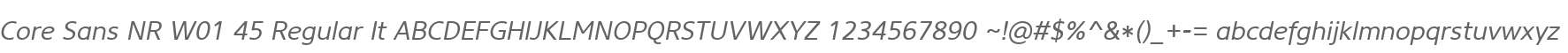 Core Sans NR W01 45 Regular It