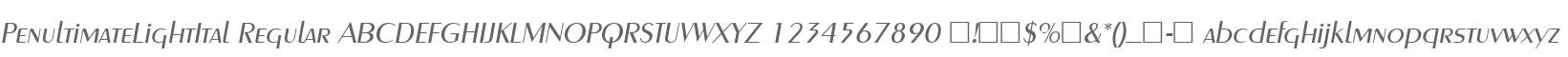 PenultimateLightItal Regular