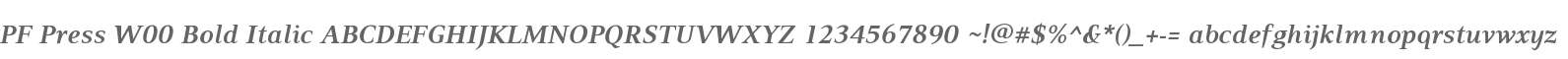 PF Press W00 Bold Italic