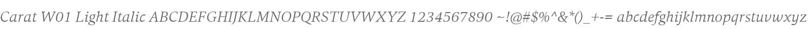 Carat W01 Light Italic