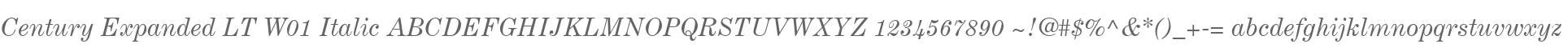 Century Expanded LT W01 Italic