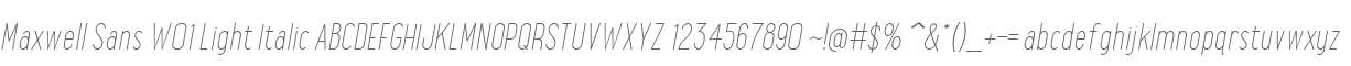 Maxwell Sans W01 Light Italic