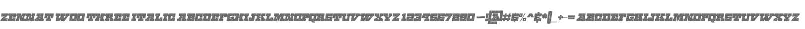 Zennat W00 Three Italic