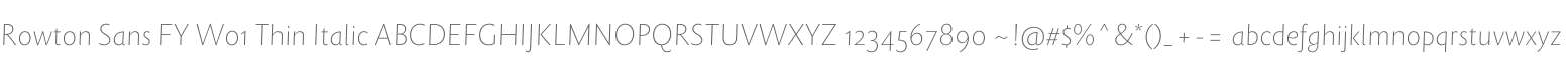 Rowton Sans FY W01 Thin Italic