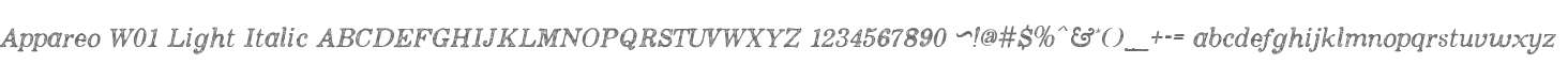 Appareo W01 Light Italic