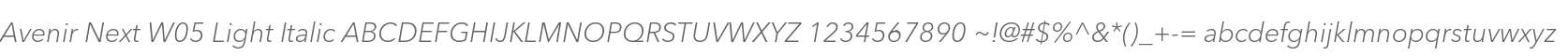 Avenir Next W05 Light Italic