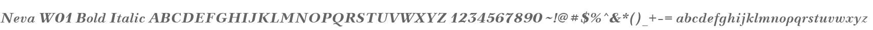 Neva W01 Bold Italic