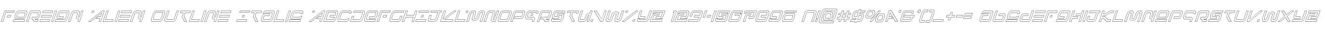 Foreign Alien Outline Italic