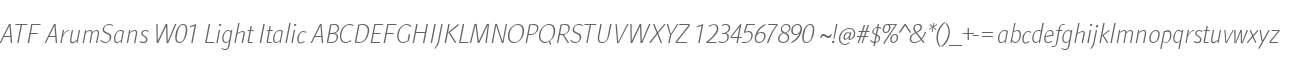ATF ArumSans W01 Light Italic