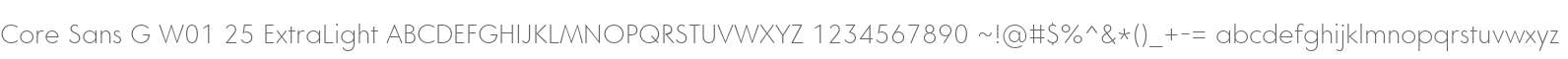 Core Sans G W01 25 ExtraLight