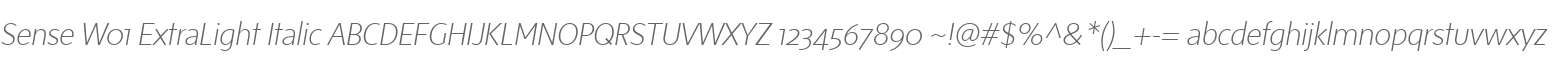 Sense W01 ExtraLight Italic