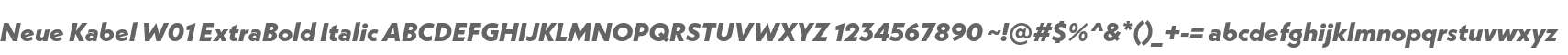 Neue Kabel W01 ExtraBold Italic
