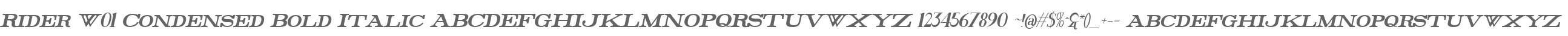 Rider W01 Condensed Bold Italic