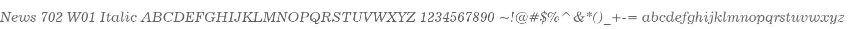 News 702 W01 Italic