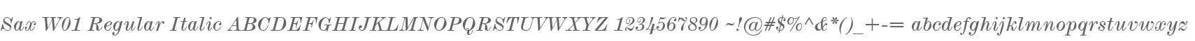 Sax W01 Regular Italic