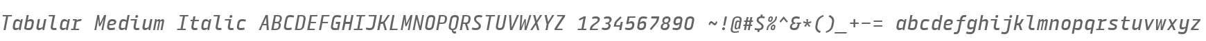 Tabular Medium Italic