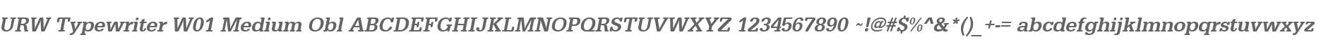 URW Typewriter W01 Medium Obl