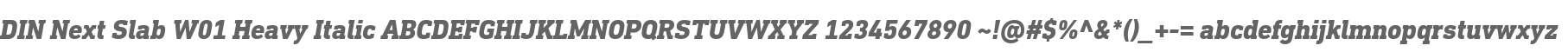DIN Next Slab W01 Heavy Italic