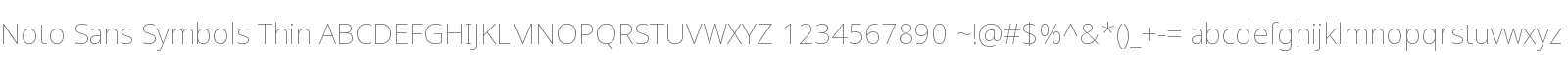 Noto Sans Symbols Thin