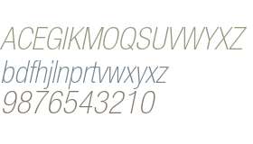 Helvetica Neue LT Std 37 Thin Condensed Oblique