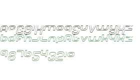 Tech Font Outline Italic