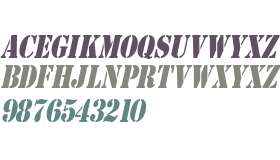 GI StencilCondensed  Italic