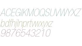 Helvetica Neue 27 Ultra Light Cond Oblique