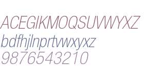 Helvetica Neue 37 Thin Condensed Oblique