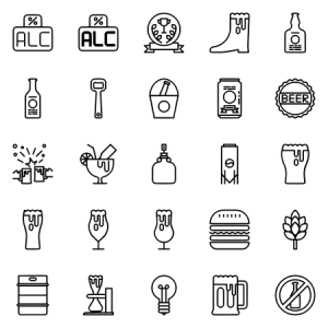 Craft Beer Pixel Perfect Modern Outline And Cle 