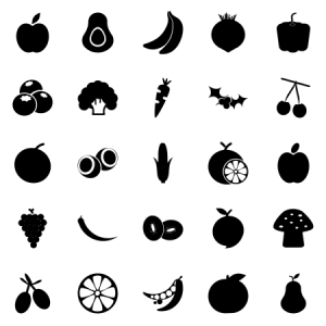 Fruits And Veggie Glyphs 