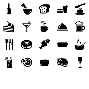 Glyph Food And Drinks Icon Set 