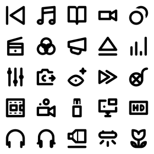 Audio Video Photo Tiny Icons 