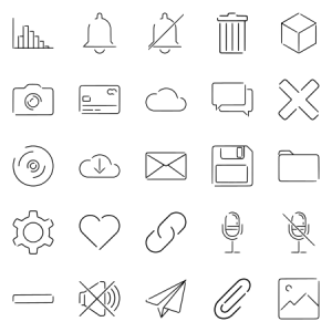 Miscellaneous Gapped Line Icons 