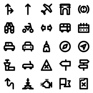 Cars Travelling Tiny Icons 