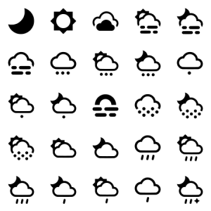 Mini Material Design Weather Icons Single Color 