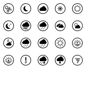Rounded White Weather Icons 