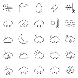 Weather Outlines Icon Set 
