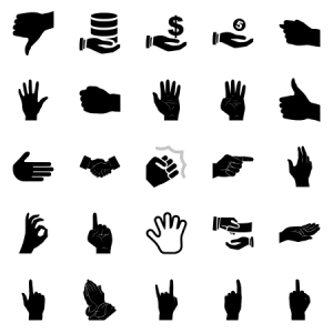 Black Hand Svg Icons 