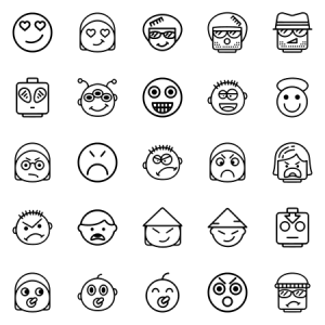 Smashicons Emoticons Outline 