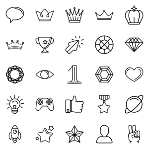 Linear Gamification Icons 