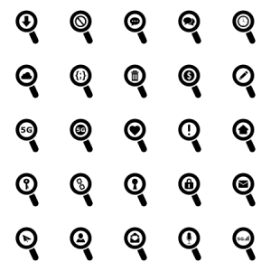 Magnifier Icons Set 