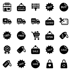 Shopping Auxiliary Icons Set 