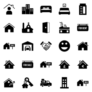 Real Estate Glyph Black 