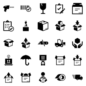 Box And Shipping Supplies Icons 